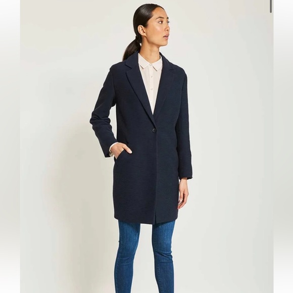 MINT VELVET Jackets & Blazers - MINT VELVET Navy Ottoman Long line Jacket Blazer. Size 10.